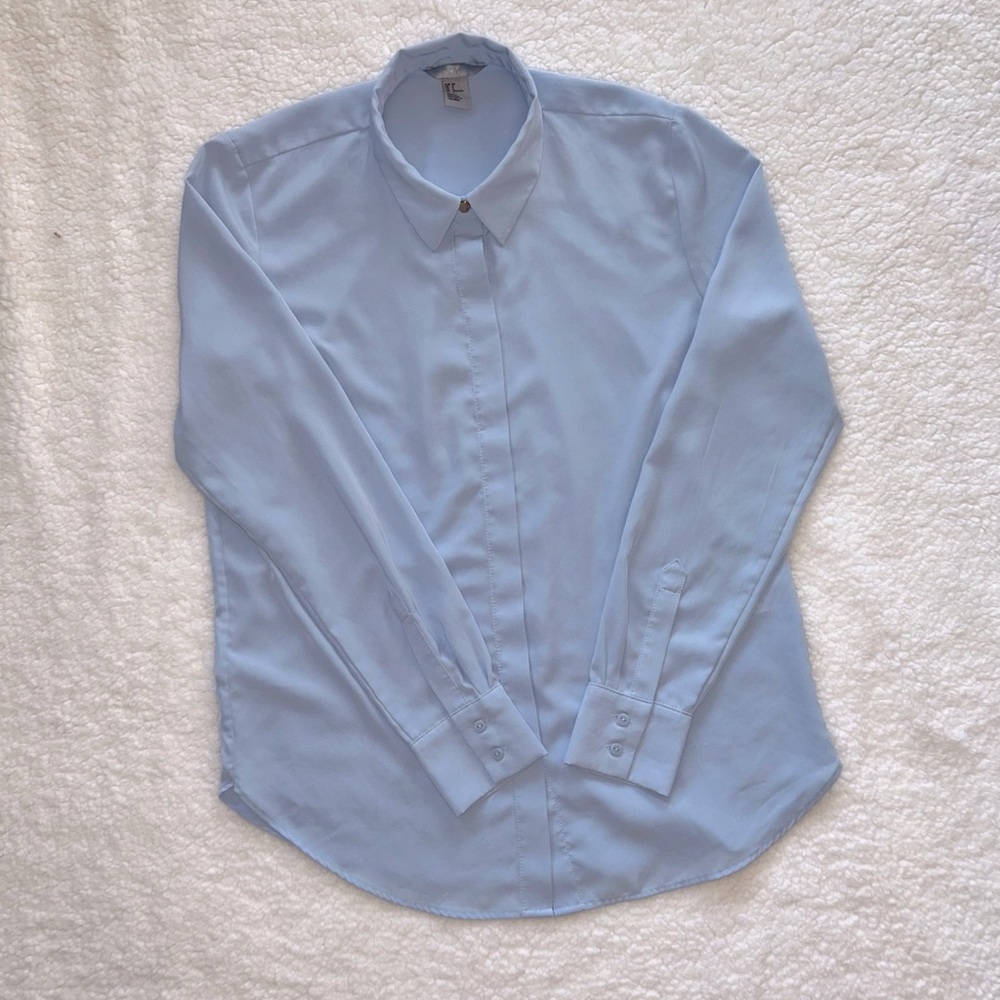 Light Blue Button Up Blouse